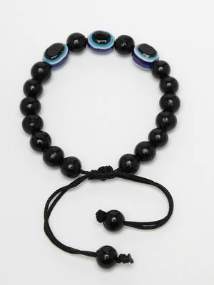 Unisex set of 2 black evil eye bracelet 4