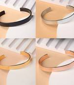 Men set of 4 multi color stainless steel cuff bracelet