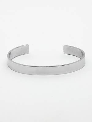 Men set of 2 black & silver stainless steel cuff bracelet 5