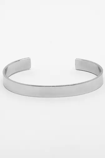 Men set of 2 black & silver stainless steel cuff bracelet