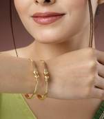 Women set of 2 gold-plated handcrafted adjustable bangles
