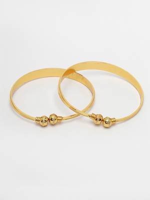 Women set of 2 gold-plated handcrafted adjustable bangles 5