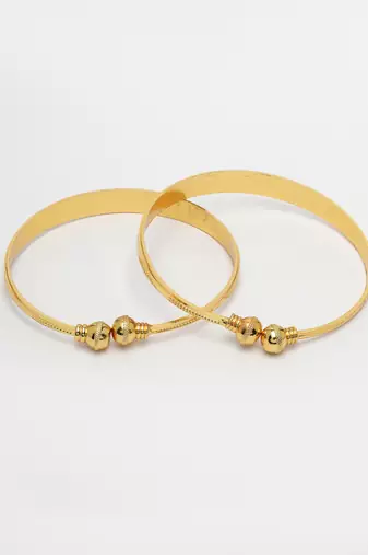 Women set of 2 gold-plated handcrafted adjustable bangles
