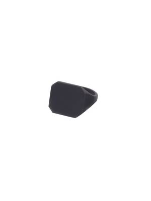 Men's set of 2 black rhodium-plated finger ring 5