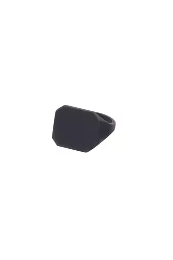 Men's set of 2 black rhodium-plated finger ring