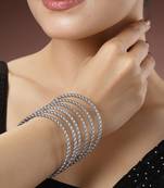 Women set of 12 silver-toned german silver oxidised bangles