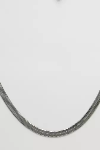 Women silver-toned german silver oxidised chain