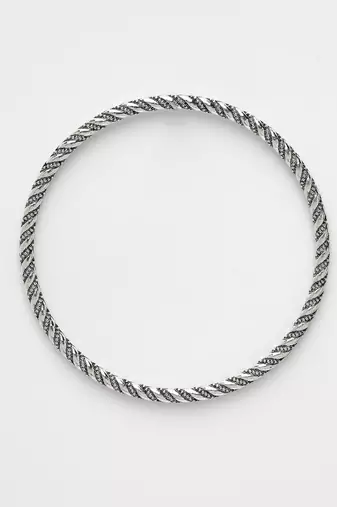 Women set of 12 silver-toned german silver oxidised bangles