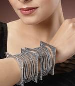 Women set of 16 silver-toned german silver oxidised bangles