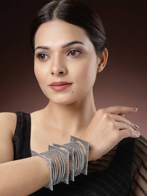 Women set of 16 silver-toned german silver oxidised bangles 2