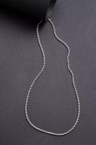 Women silver-toned german silver oxidised chain