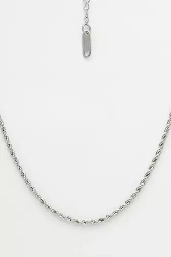Women silver-toned german silver oxidised chain