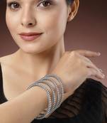 Women set of 4 silver-toned german silver oxidised bangles