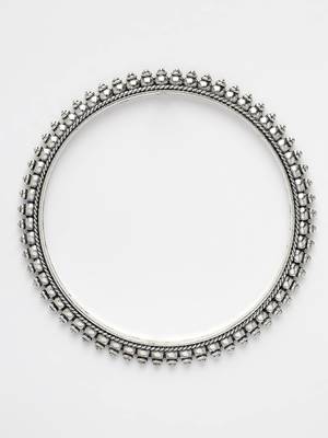 Women set of 4 silver-toned german silver oxidised bangles 5