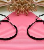 Sasha set of 2 black thread knot bracelet for women, adjustable wrist band avoids negative energy