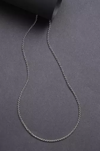 Women silver-toned german silver oxidised chain