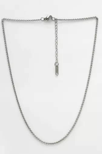Women silver-toned german silver oxidised chain