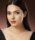 Women silver-toned german silver oxidised chain