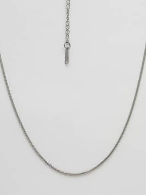 Women silver-toned german silver oxidised chain 4