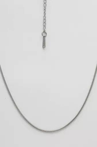 Women silver-toned german silver oxidised chain