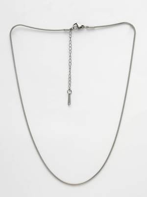 Women silver-toned german silver oxidised chain 5