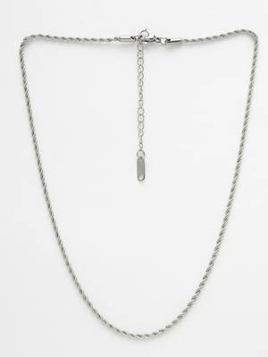 Women set of 3 silver-toned german silver oxidised chain 4
