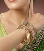 women’s set of 2 gold plated kundan bangles