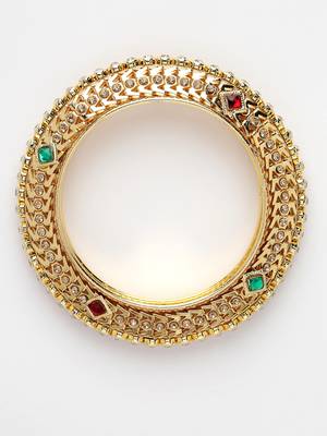 women’s set of 2 gold plated kundan bangles 5