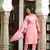 Pink Rayon Slub Embroidered work Straight cut Kurta Pant and Dupatta Set