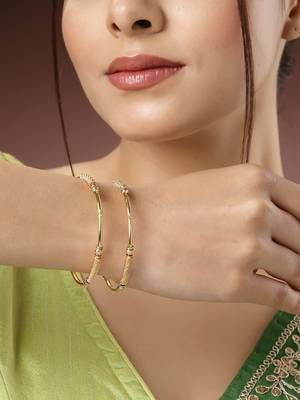 Women set of 2 gold-plated handcrafted traditional bangles 1