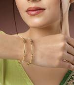 Women set of 2 gold-plated handcrafted traditional bangles