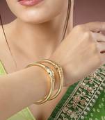 Women set of 2 gold-plated handcrafted traditional bangles