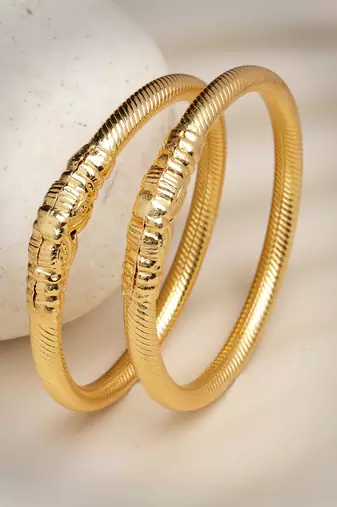 Women set of 2 gold-plated handcrafted traditional bangles