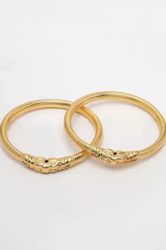 Women set of 2 gold-plated handcrafted traditional bangles