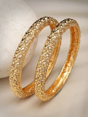 Women set of 2 gold-plated handcrafted traditional bangles 1