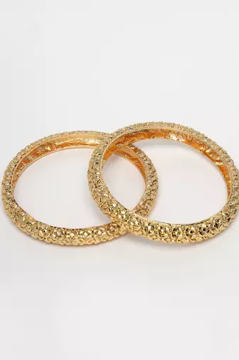 Women set of 2 gold-plated handcrafted traditional bangles