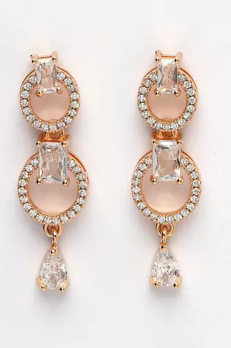 Women gold-plated american diamond studded handcrafted jewellery set
