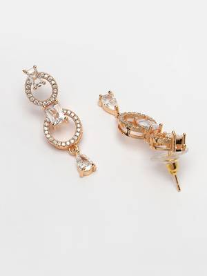 Women gold-plated american diamond studded handcrafted jewellery set 5
