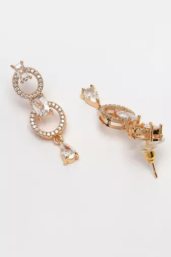 Women gold-plated american diamond studded handcrafted jewellery set