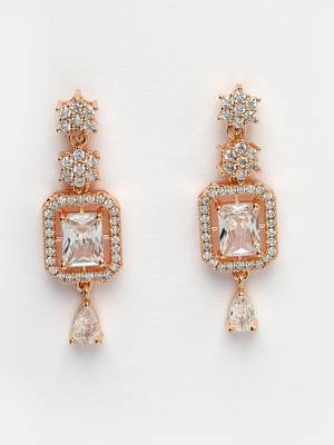 Women gold-plated american diamond studded handcrafted jewellery set 4