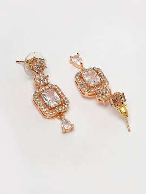 Women gold-plated american diamond studded handcrafted jewellery set 5