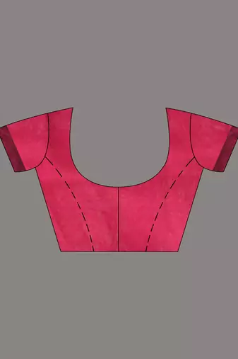 Fuchsia muslin saree with jamdani designs