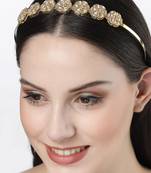 women gold-plated kundan embellished hairband