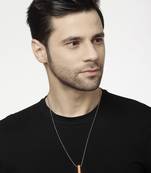 Men copper plated geomatric pendent with chain