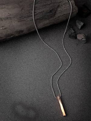 Men copper plated geomatric pendent with chain 2