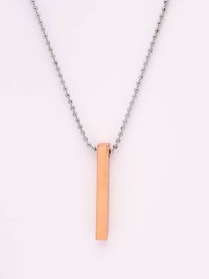 Men copper plated geomatric pendent with chain 5