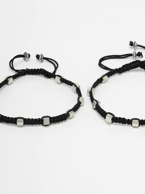 Women's evil eye adjustable black anklets 3
