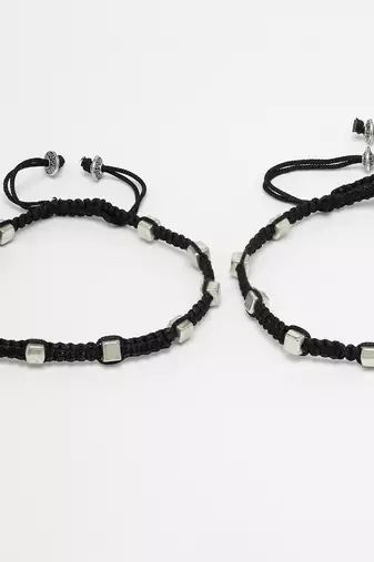 Women's evil eye adjustable black anklets