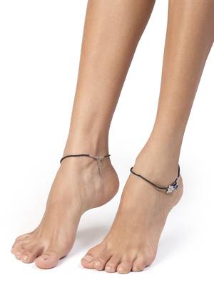 Women's evil eye black anklets 3