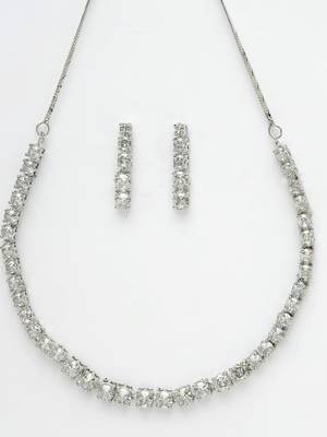 Women's silver plated cz stone handcrafted jewellery set 5